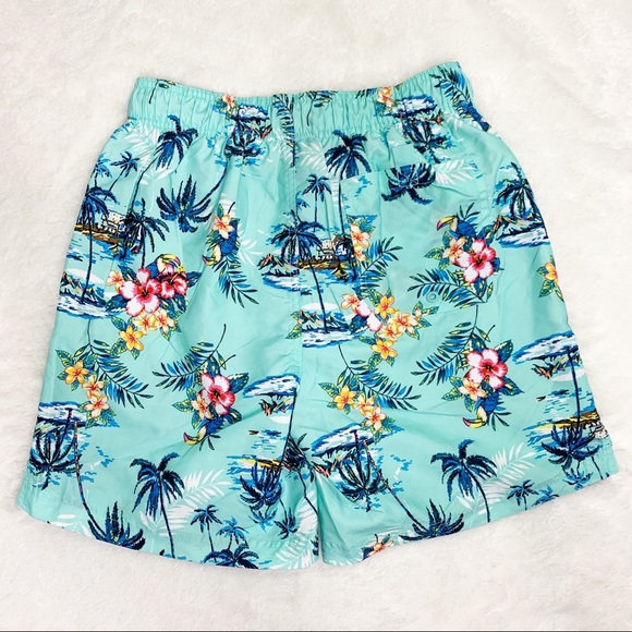 Jake Austin Tropical Print Swim Trunks - Picture 2 of 7